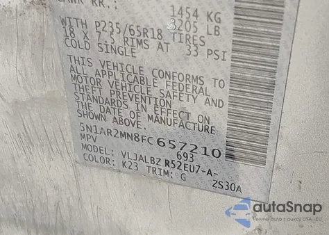 2015 Nissan Pathfinder S from USA, damaged, VIN 5N1AR2MN8FC657210